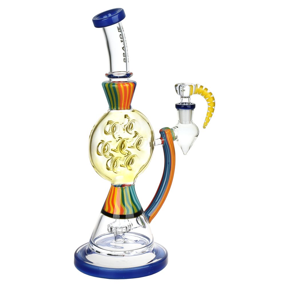 Rainbow Striped Swiss Perc Glass Bong