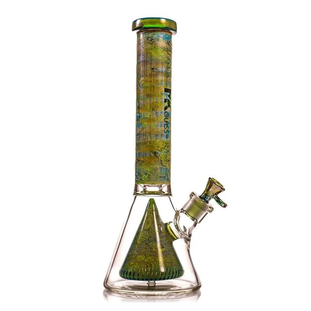 Electroplated Engraved Pyramid Art Glass Bong