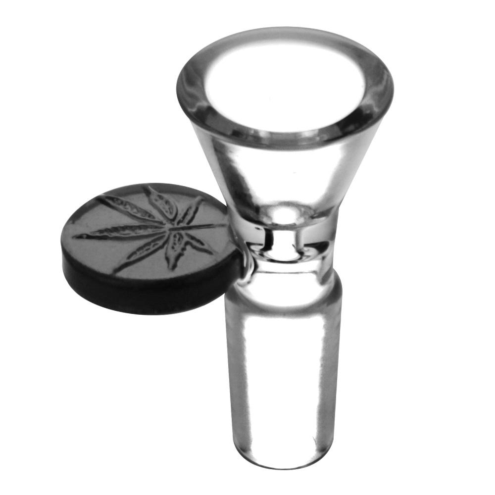 Embossed Leaf Bong Bowl black