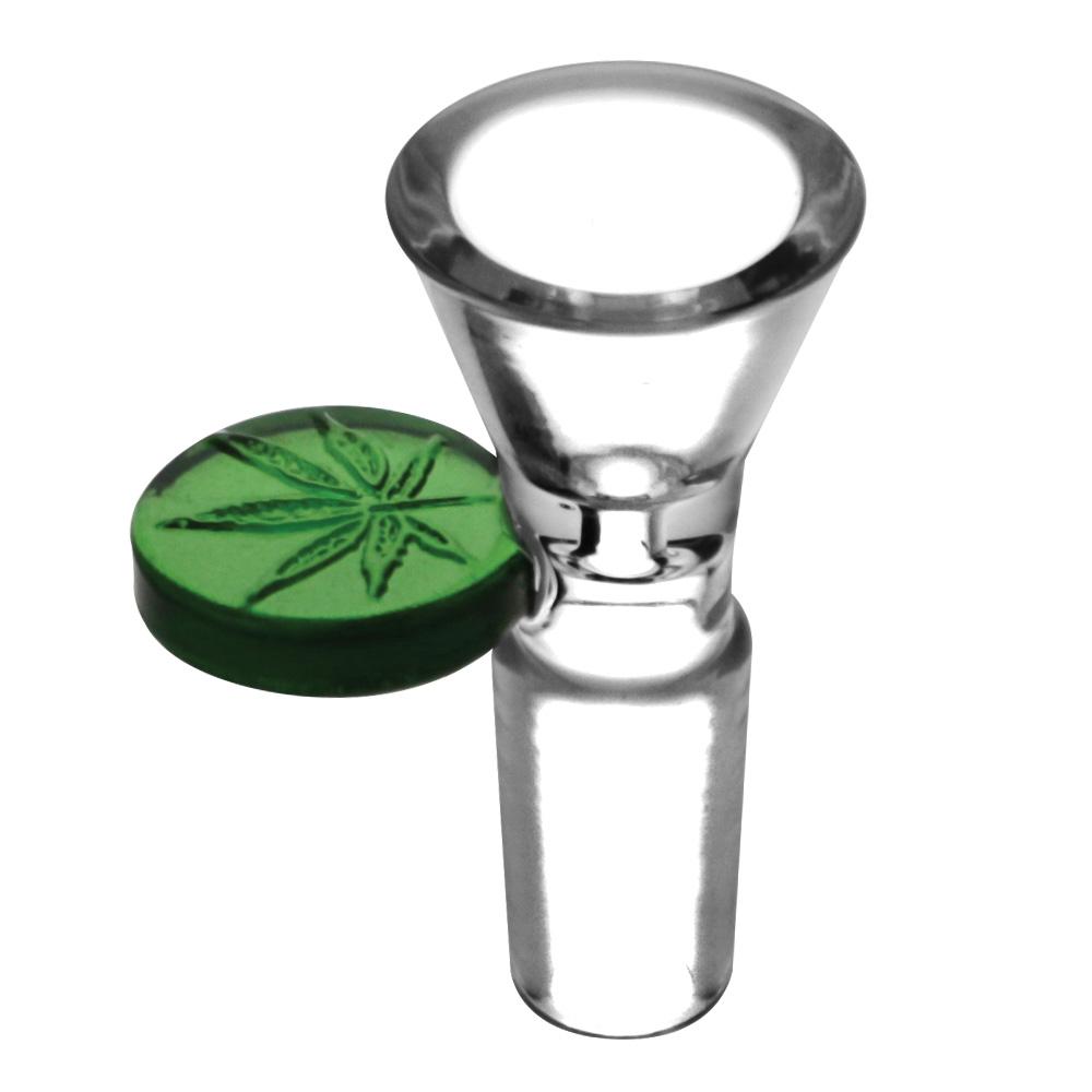 Embossed Leaf Bong Bowl Green