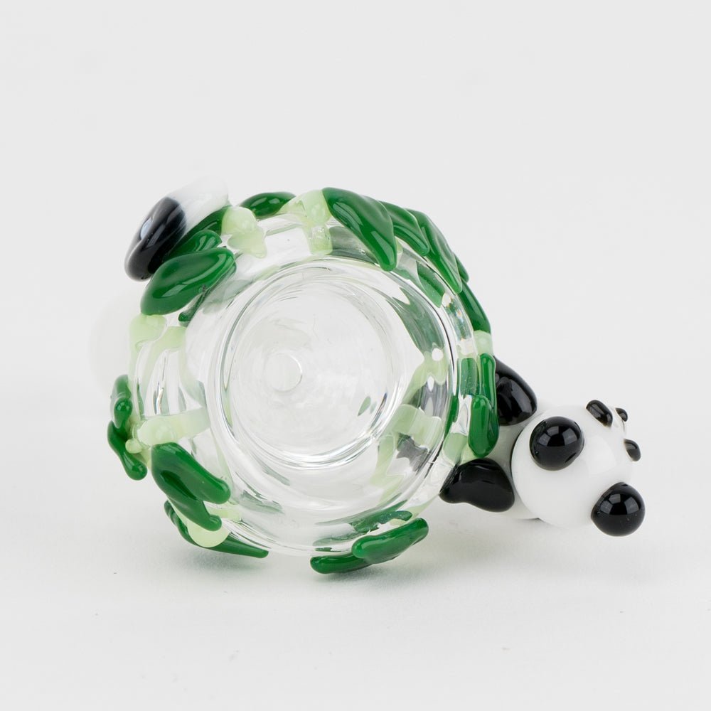 Close-up of interior of Empire Glassworks 14mm Panda Bowl Piece