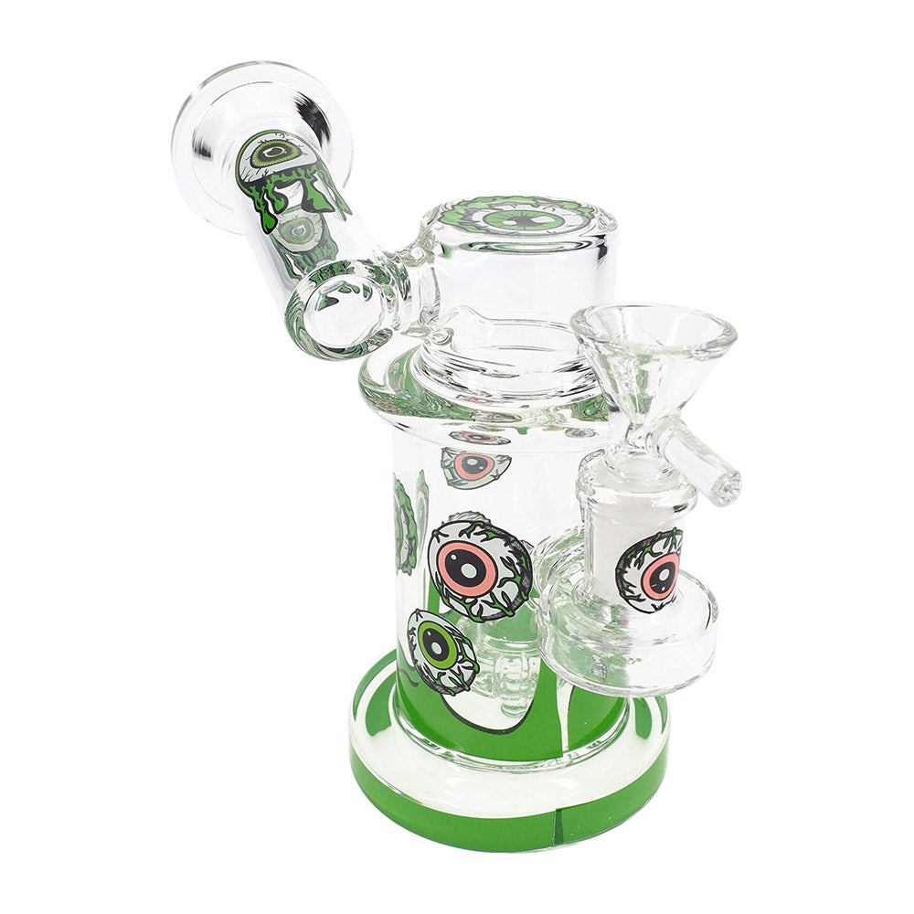 Glass Sidecar Bong with Showerhead Perc in Green