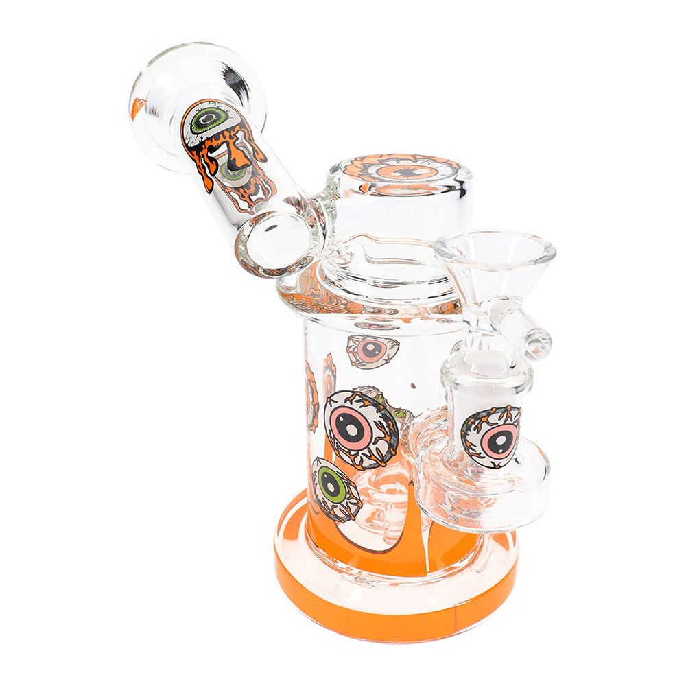 Glass Sidecar Bong with Showerhead Perc in Orange