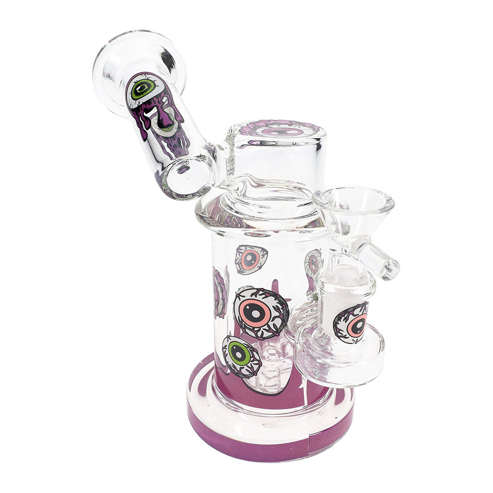 Glass Sidecar Bong with Showerhead Perc in Purple