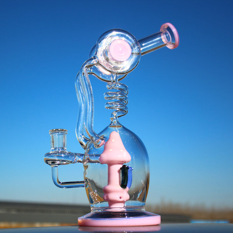 11&quot; Spiral Mushroom Recycler Water Bong with Circ Perc