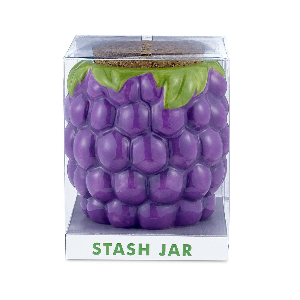 Ceramic Grapes Stash Jar