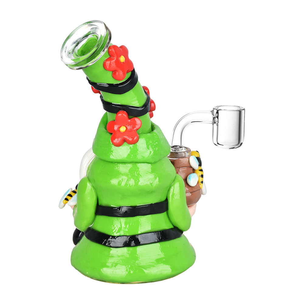Back view of Flower Gnome glass and enamel dab rig