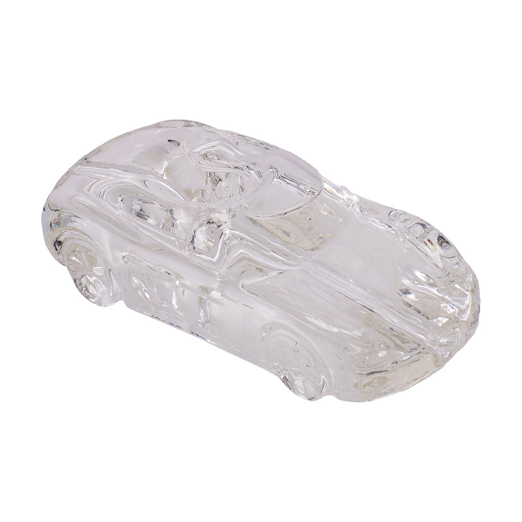 Clear glass glycerin car hand pipe on a white background