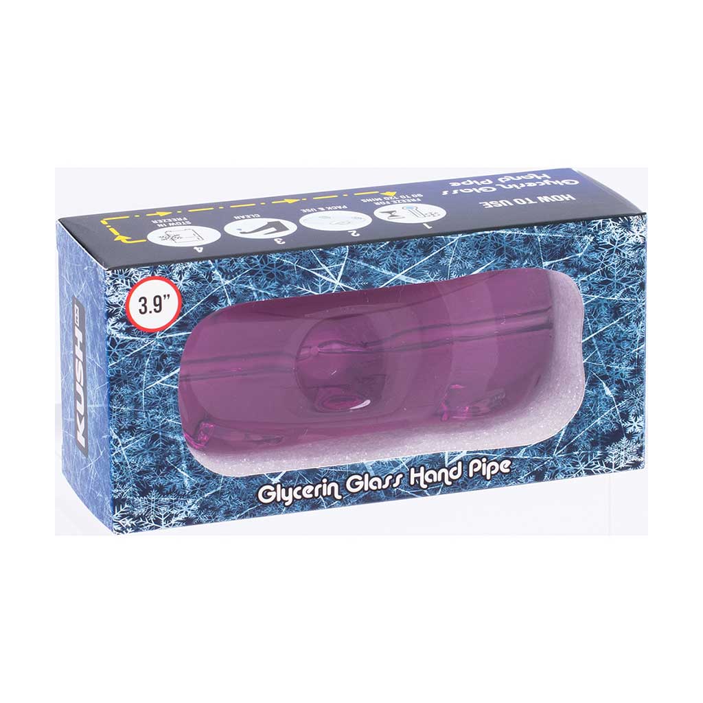 Purple glass glycerin car hand pipe package on a white background