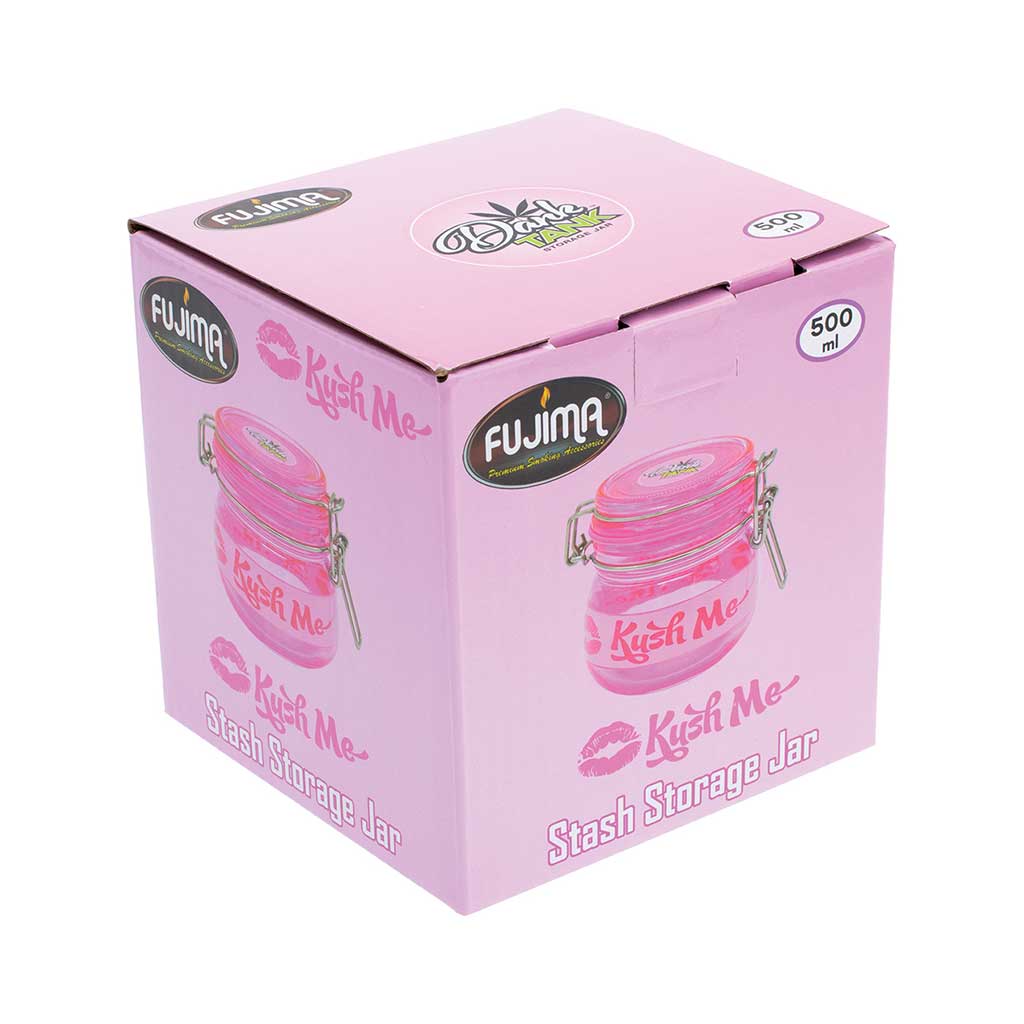 Fujima Airtight Glass Stash Jar Pink Package