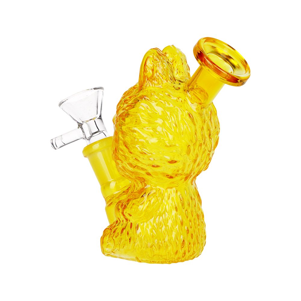 Back view of funny animal glass mini water bong