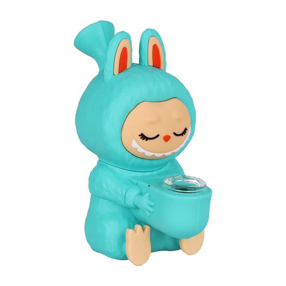 Funny Animal Silicone Water Bong in teal color
