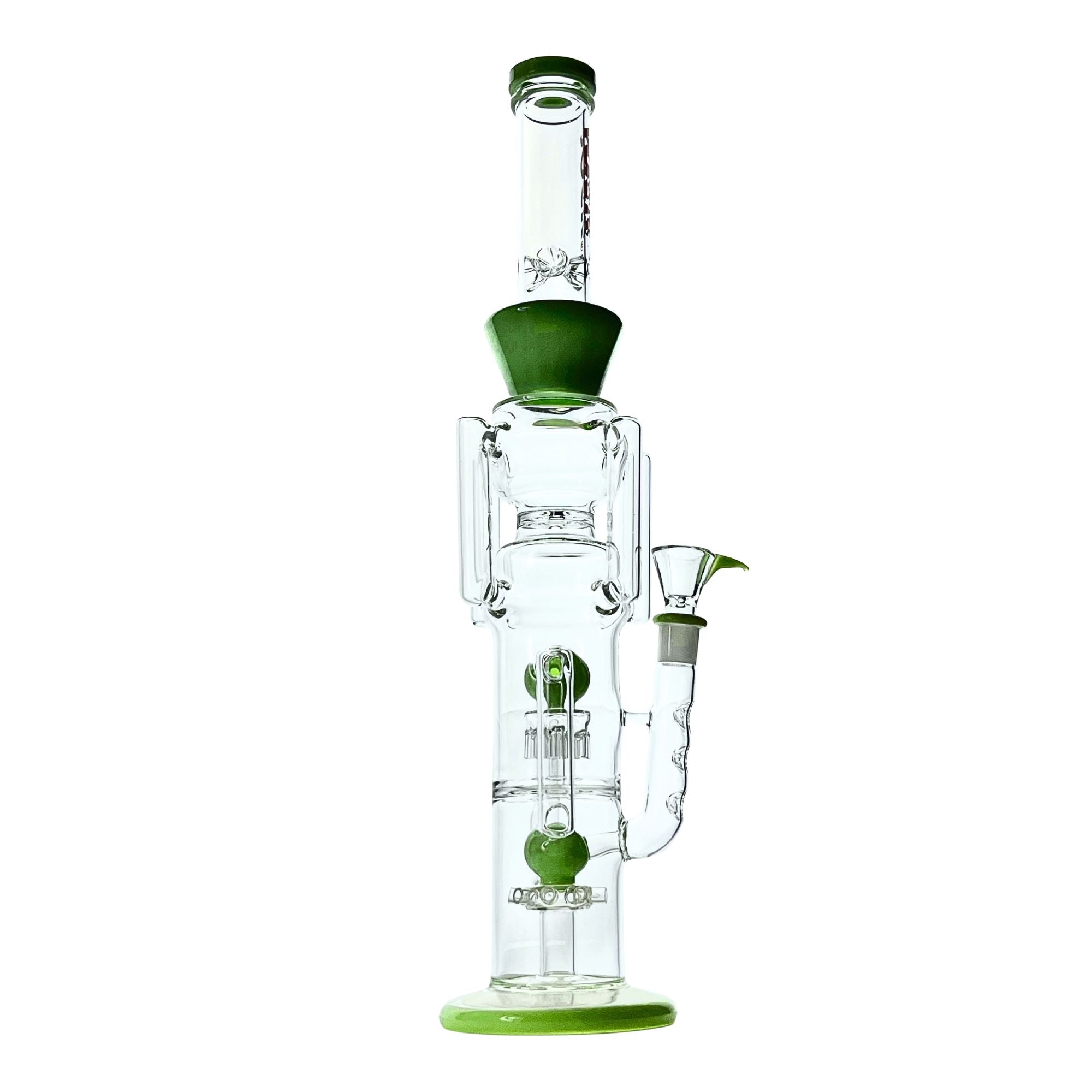Fusion Reactor 20-inch green glass water pipe with recycler function
