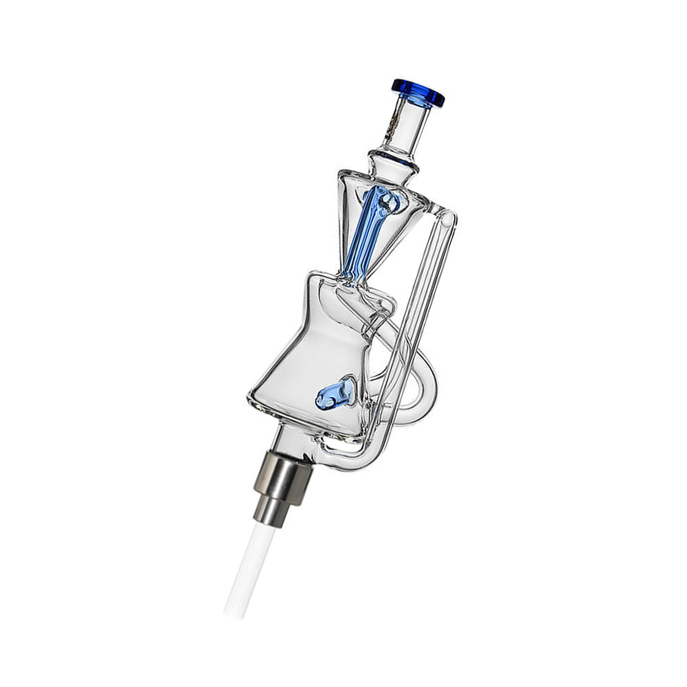 Fusion Twin Arm Glass Recycler Nectar Collector in blue