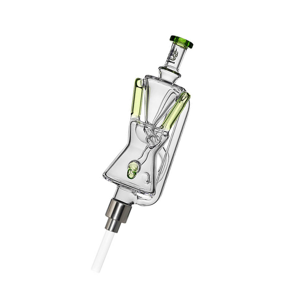 Fusion Twin Arm Glass Recycler Nectar Collector in green