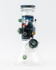 Front view of Galactic Baby Beaker glow-in-the-dark bong