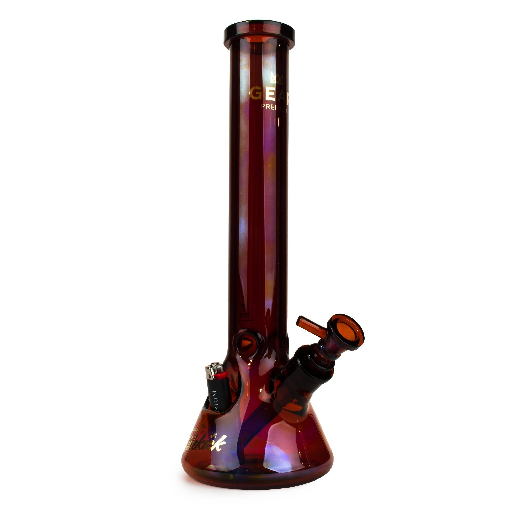 Amber Gear Premium Sidekick Beaker Base Water Pipe, 7mm thick borosilicate glass