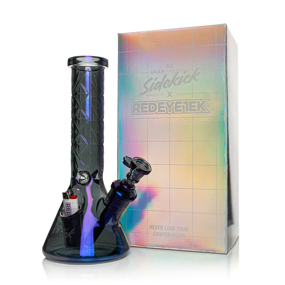 gear bongs 12" Gear Premium Sidekick Glass Bong – Built-In Lighter Holster – INHALCO