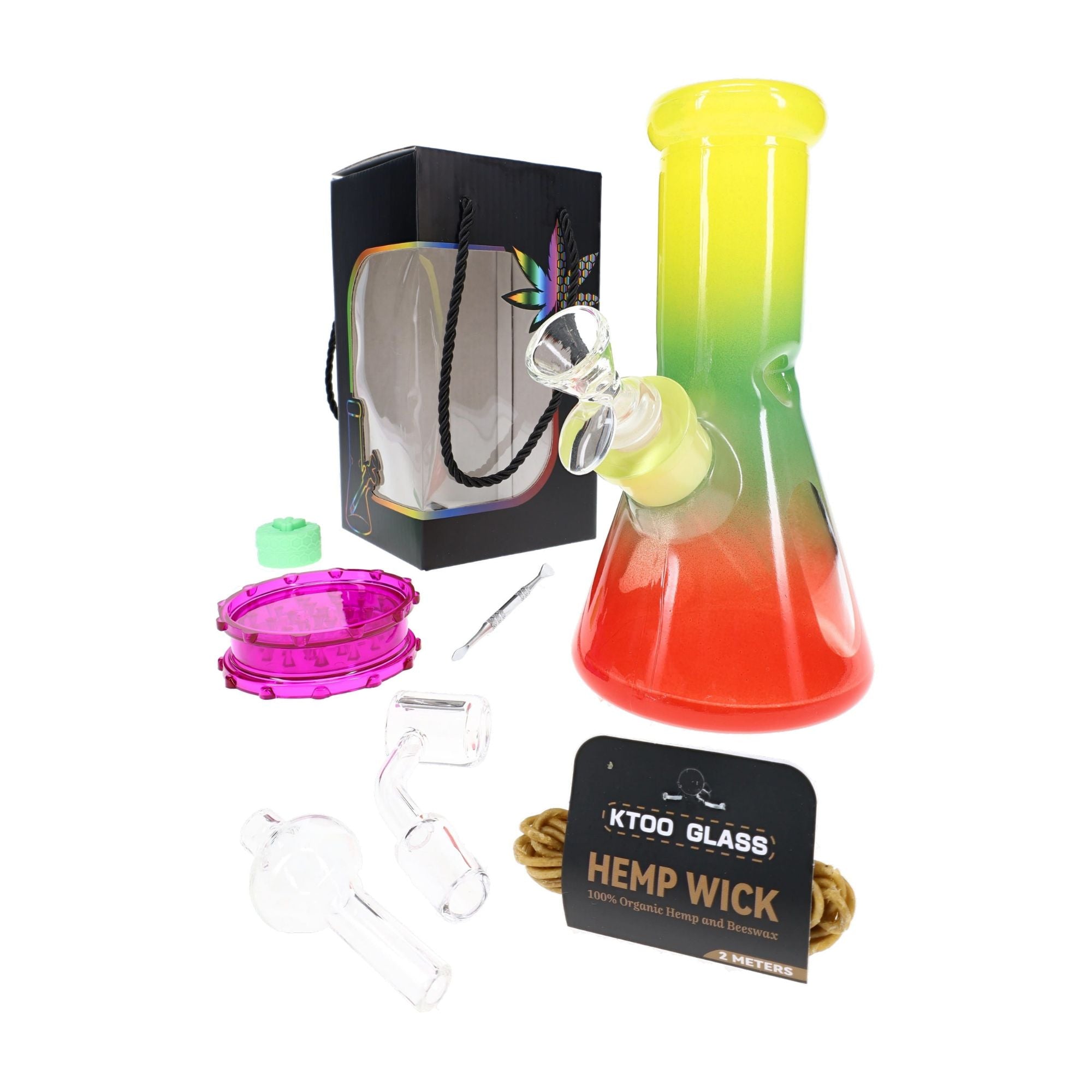 Glass Beaker Bong Gift Set “Starter Stack”
