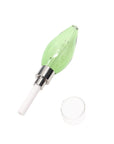 green glass bulb dab straw with ceramic tip