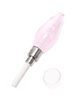 pink glass bulb dab straw with ceramic tip