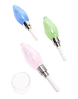 glass bulb dab straw with ceramic tip