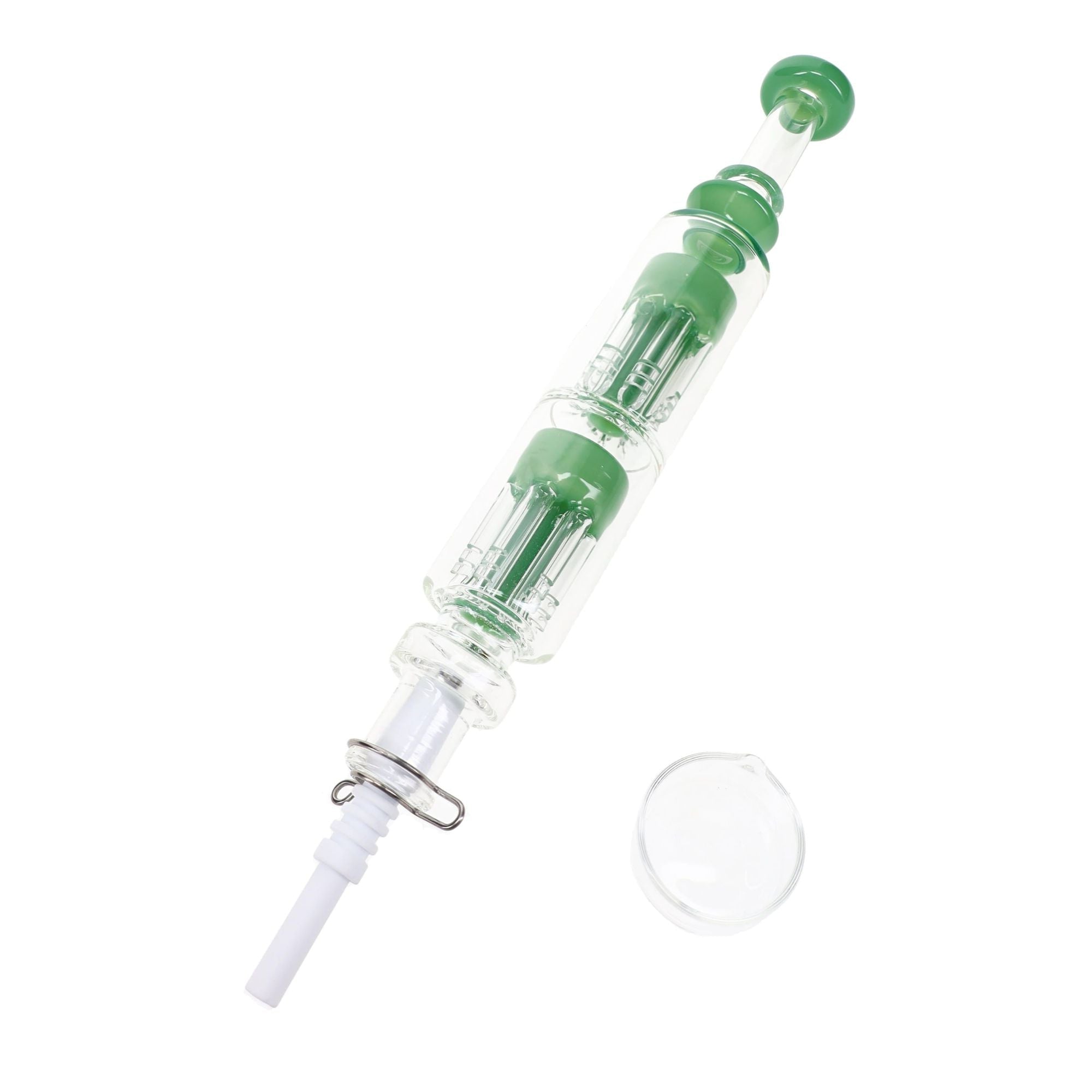 Glass Double Tree Perc Dab Straw “Twin Timber”