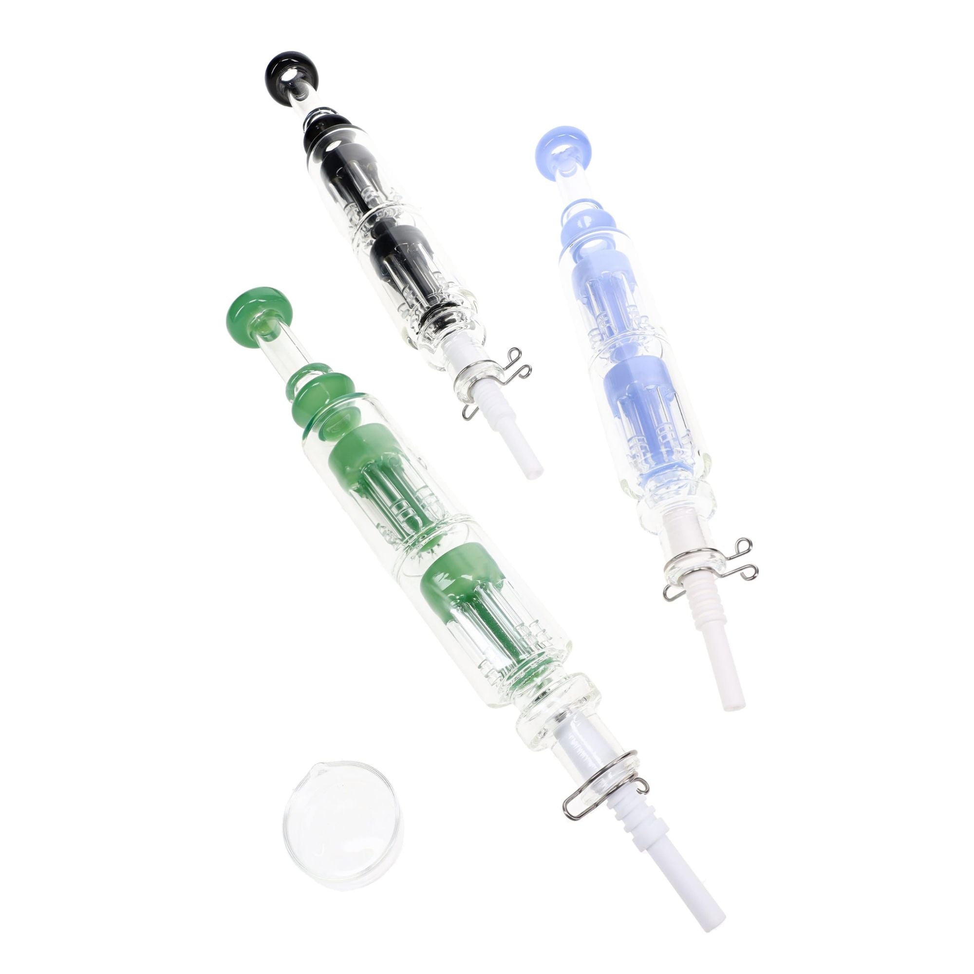 Glass Double Tree Perc Dab Straw “Twin Timber”