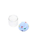 Glass Stash Jar with Ice Cream Silicone Lid in blue color