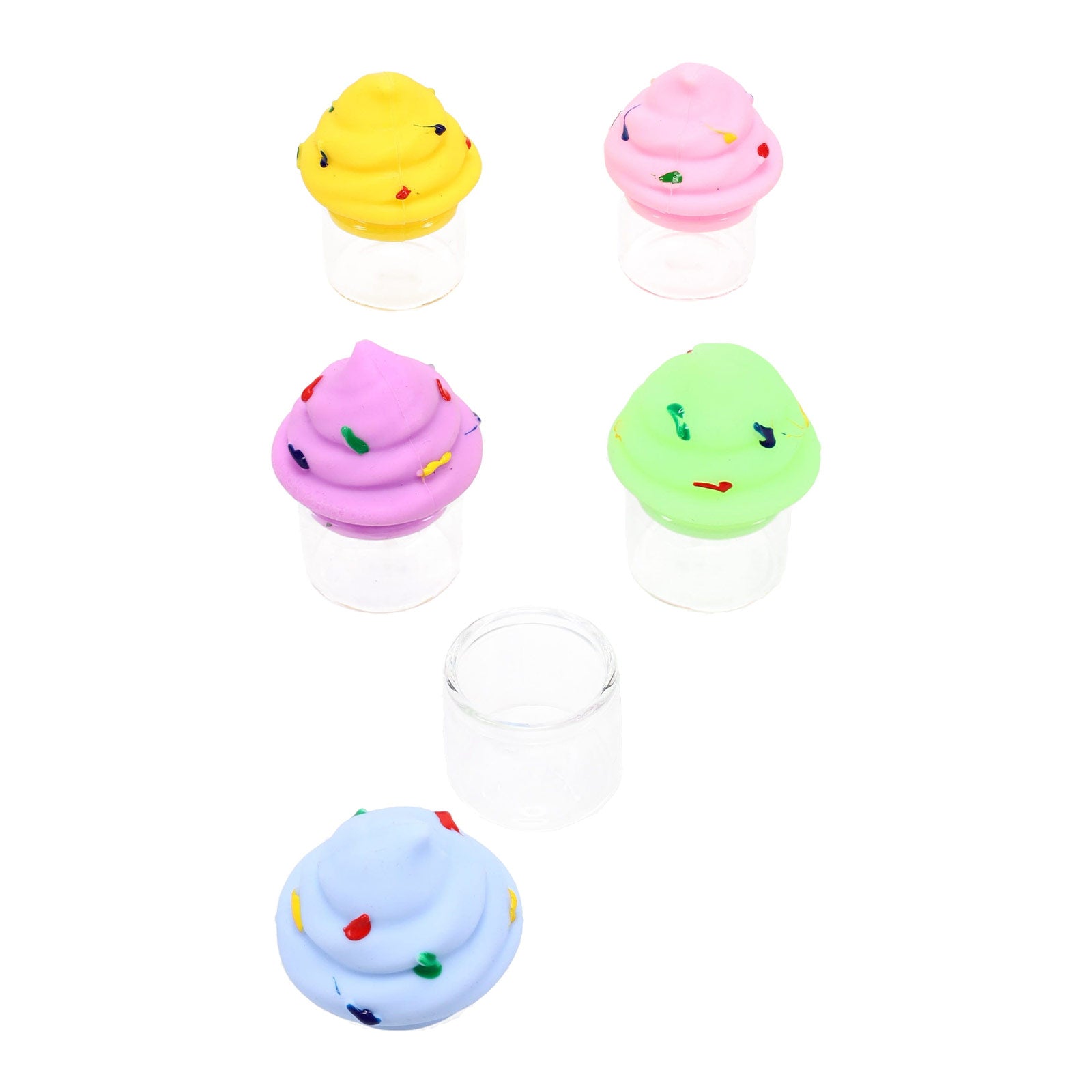 Glass Stash Jar with Ice Cream Silicone Lid