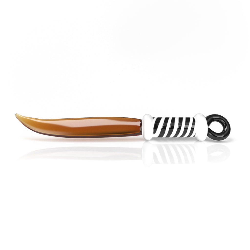 Amber Glass Sword Dab Tool - Horizontal view