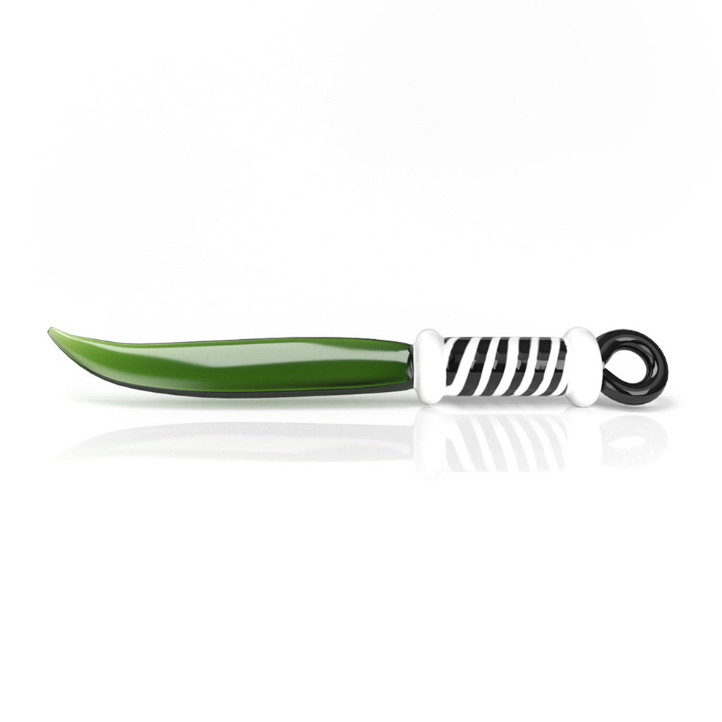 Green Glass Sword Dab Tool - Horizontal view