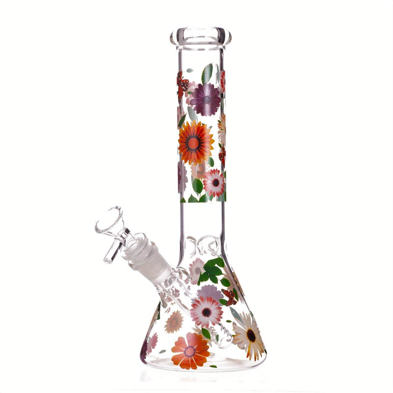 Glass Beaker Flower Bong 10″