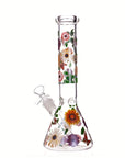 Glass Beaker Flower Bong 10″