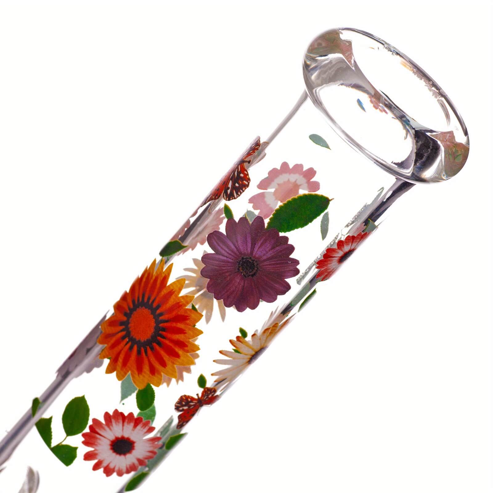 Glass Beaker Flower Bong 10″