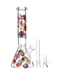 Glass Beaker Flower Bong 10″