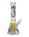 Glow Astronaut Glass Beaker Water Pipe 10 Inch - Right Side View