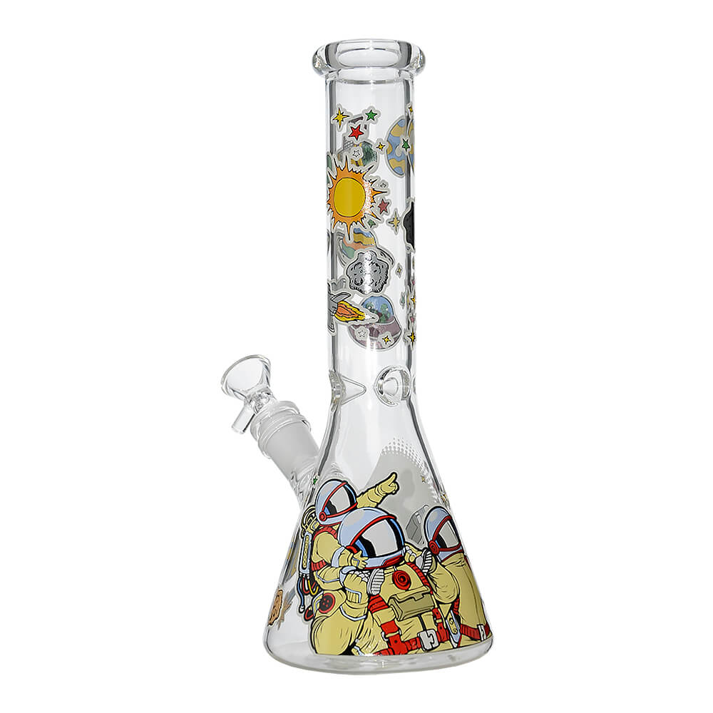 Glow Astronaut Glass Beaker Water Pipe 10 Inch