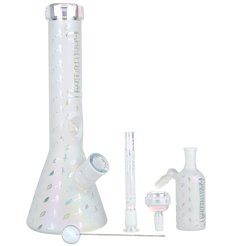 Grateful Dead x Pulsar Bolts And Skellies Glass Beaker Bong Set