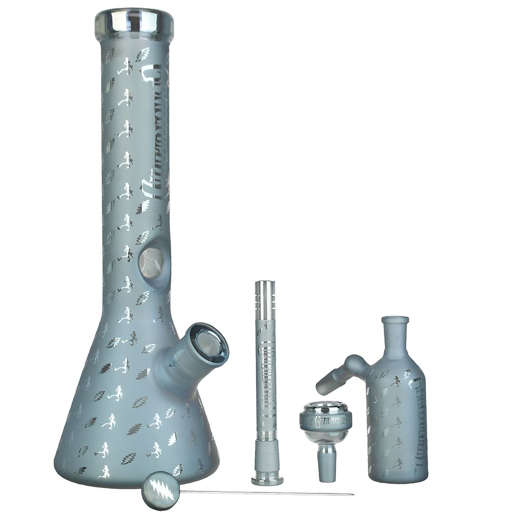 Grateful Dead x Pulsar Bolts And Skellies Glass Beaker Bong Set