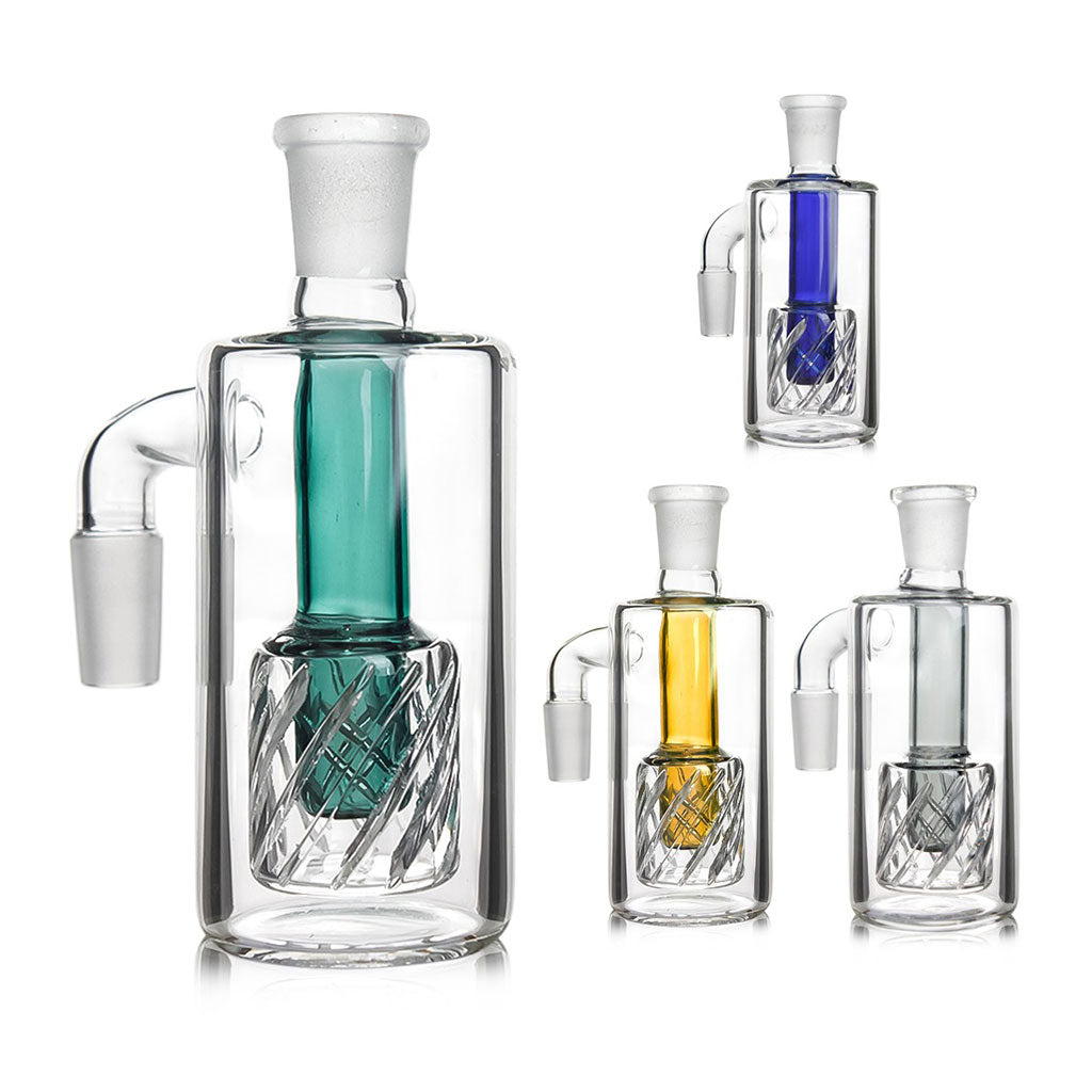 Gridded Drum Perc Glass Ash Catcher