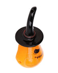 Top view of Halloween Themed Pumpkin Witch Glass Hand Pipe showing bowl and overall design