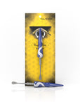 Hand-Blown Swirl Tide Dab Tool in Dark Blue with packaging