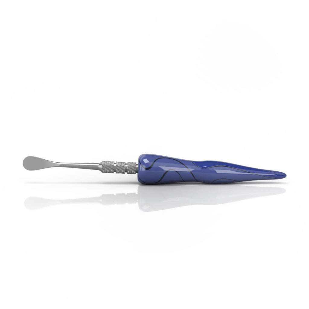 Hand-Blown Swirl Tide Dab Tool in Dark Blue