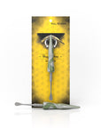 Hand-Blown Swirl Tide Dab Tool in Green with packaging