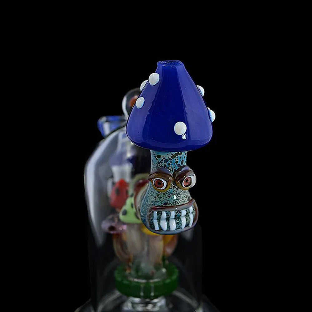Handmade Mushroom Water Bong blue mouthpiece