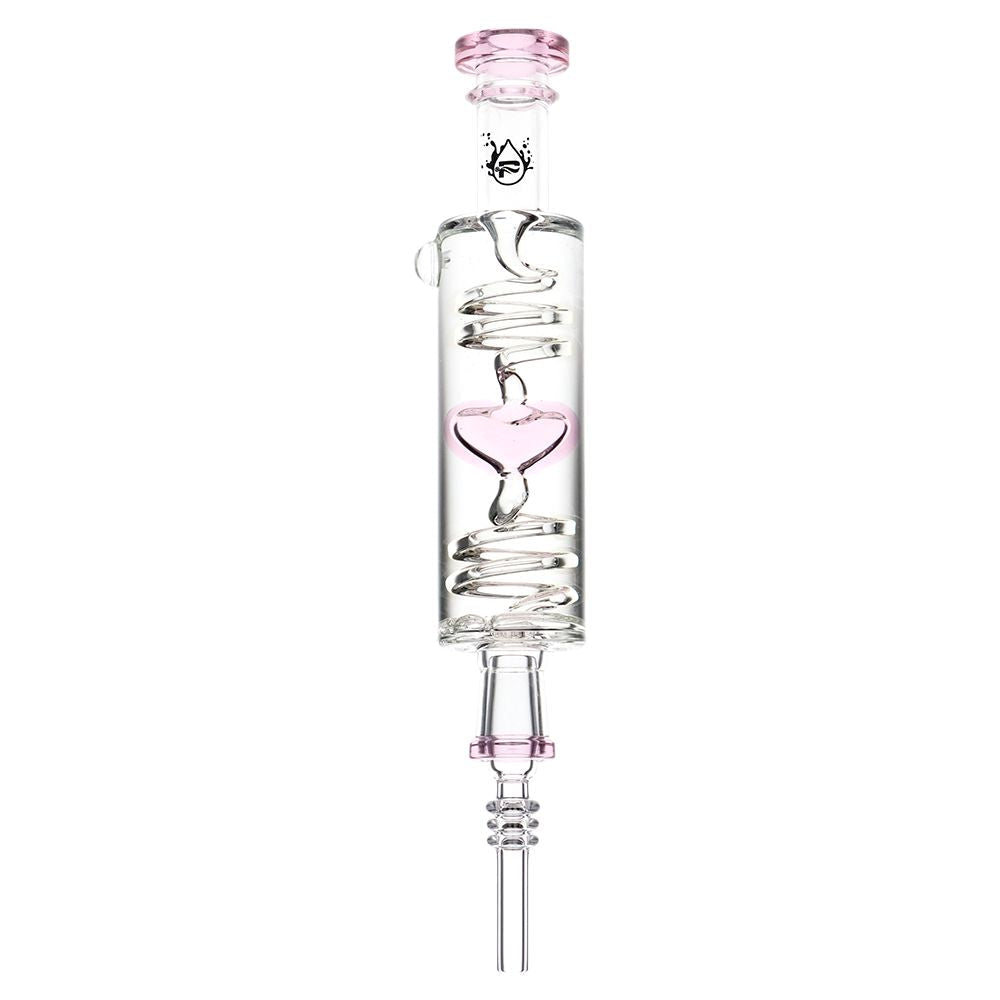 Heart Glycerin Dab Straw - pink color