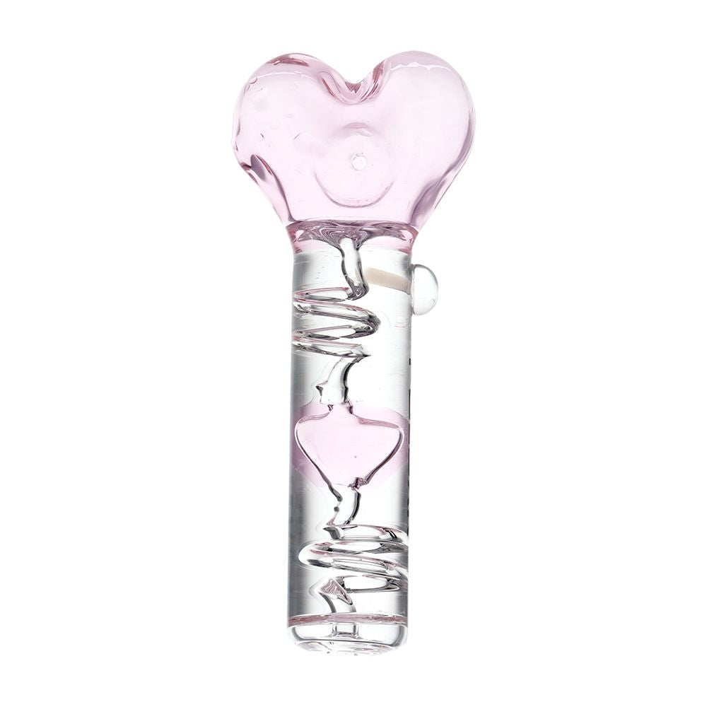 Heart Glycerin Glass Hand Pipe – back view