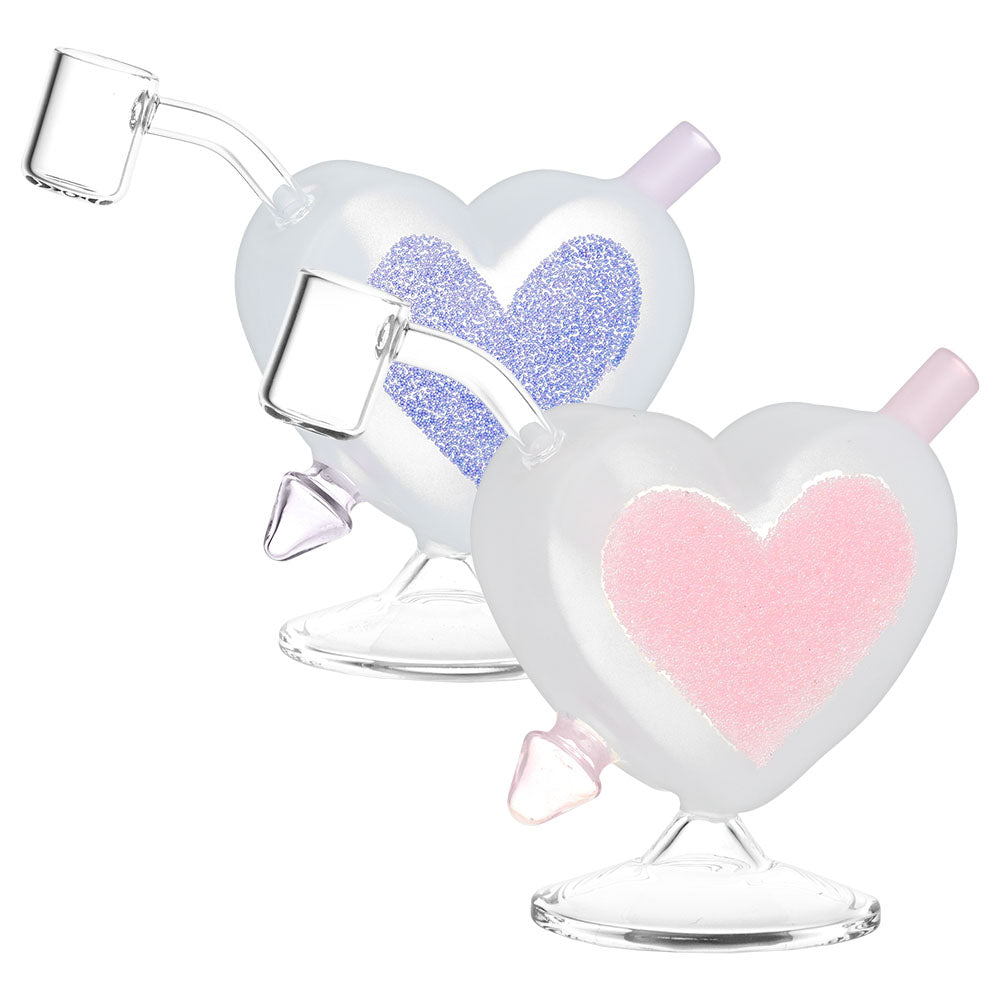 Heart Sparkles Glass Mini Rig 2Pcs