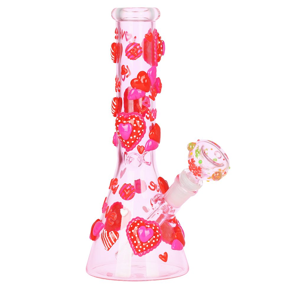 Hearts Glow-in-the-Dark Beaker Bong